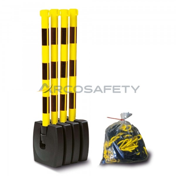 Paletti con base pieghevole gialli neri 2 ArcoSafety