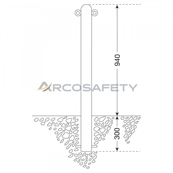 Paletti quadrati CITY-Metropolis fissi 2 occh ArcoSafety
